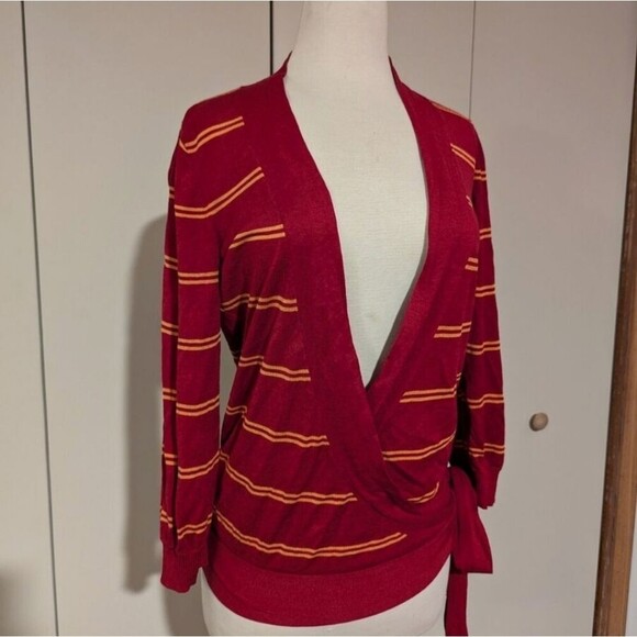 BCBG MAXAZRIA Wrap Knit Sweater Top, Silk Blend Size Large - Picture 5 of 8